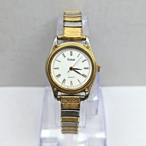 Womens Vintage Pulsar By Seiko Watch Gold Silver Tone Y481-0720 New Battery